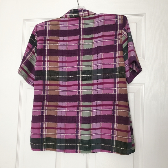 E.K. Designs Vintage Short Sleeve Print Top, NWOT - Picture 4 of 6